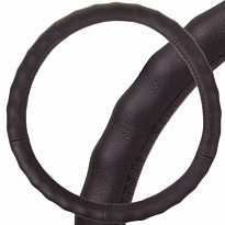 Оплетка SKYWAY Real-2 M (370-390мм) Черная кожа натуральная 1/25